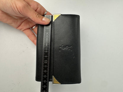 Vintage Yves Saint Laurent Textured Leather Bifold Wallet Late 1990s Black