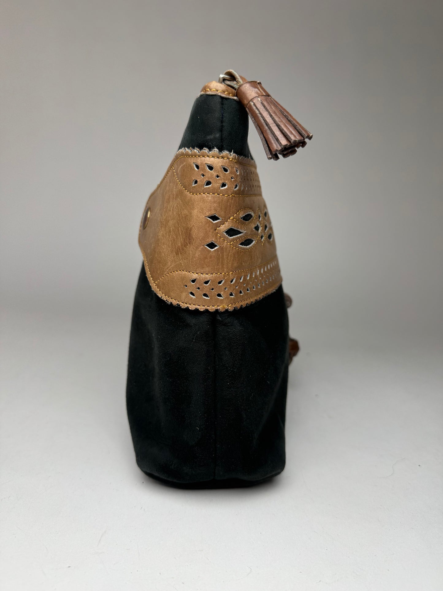 Vintage Loewe Madrid Suede Leather Clutch black brown