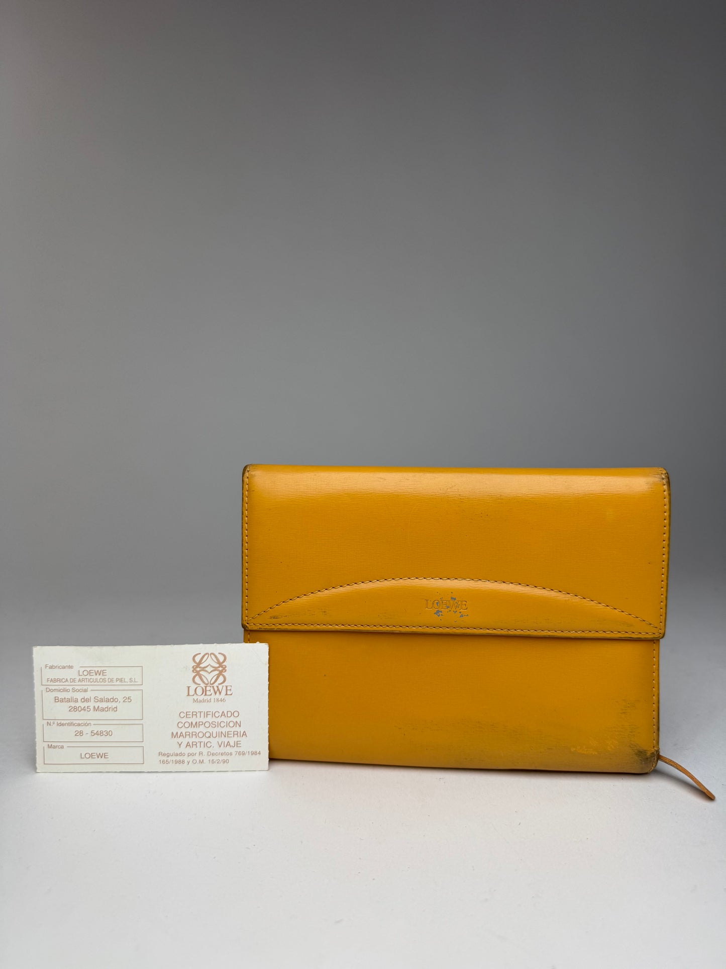 Vintage Loewe Madrid Leather Wallet Yellow
