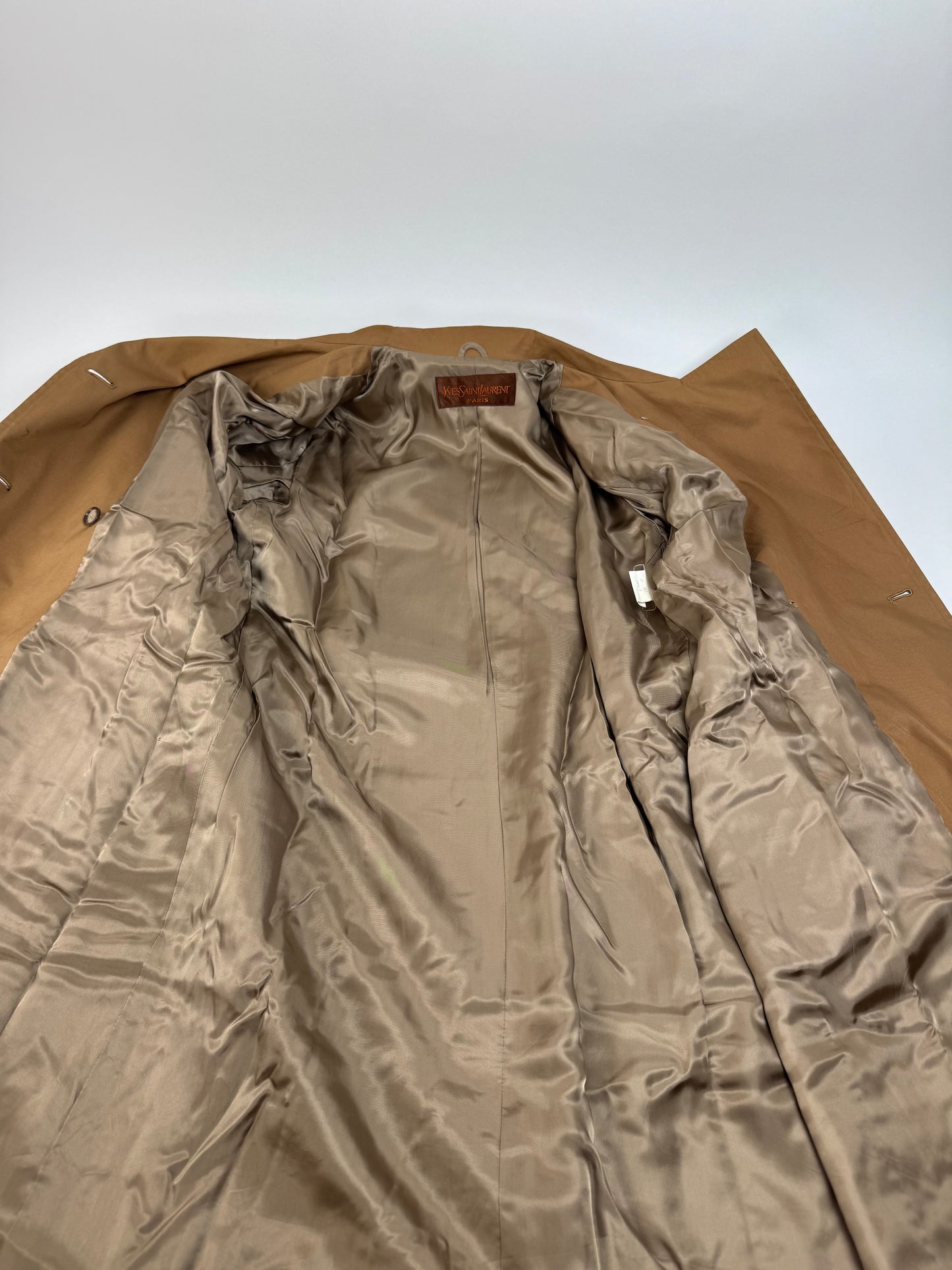Vintage Yves Sain Laurent Camel Canvas Trenchcoat 40/L