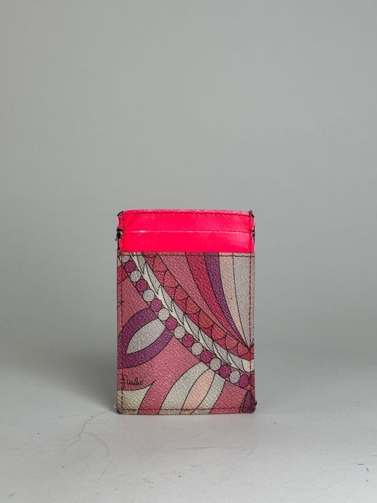 Vintage Emilio Pucci Leather Card Holder Multicolor