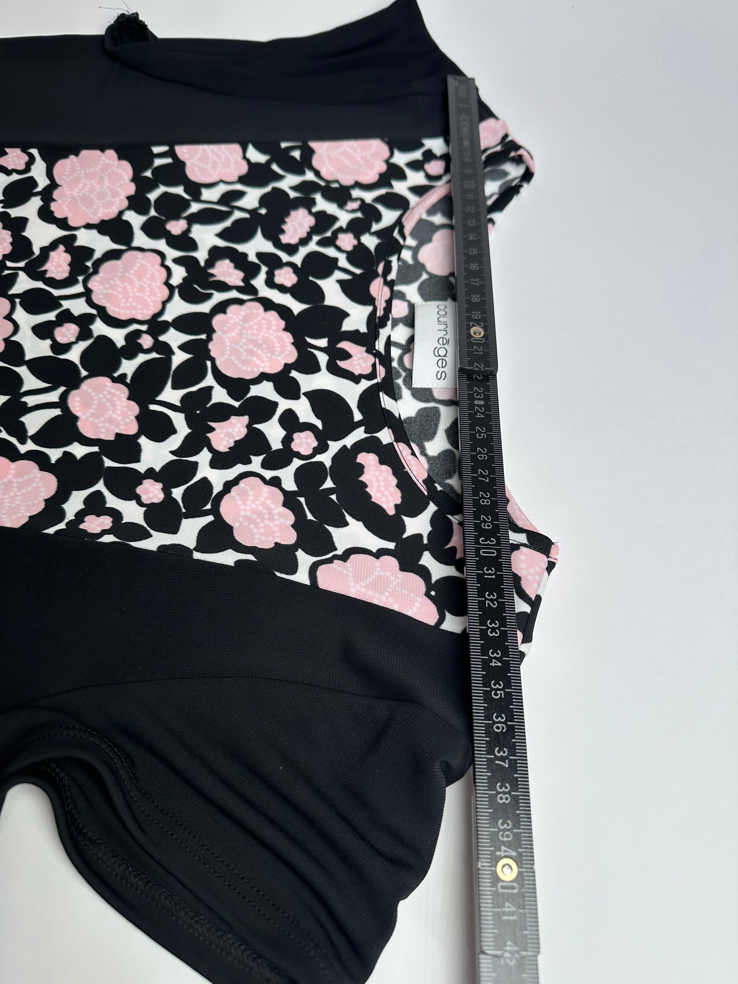 Vintage Courreges Abstract Dress black Pink M