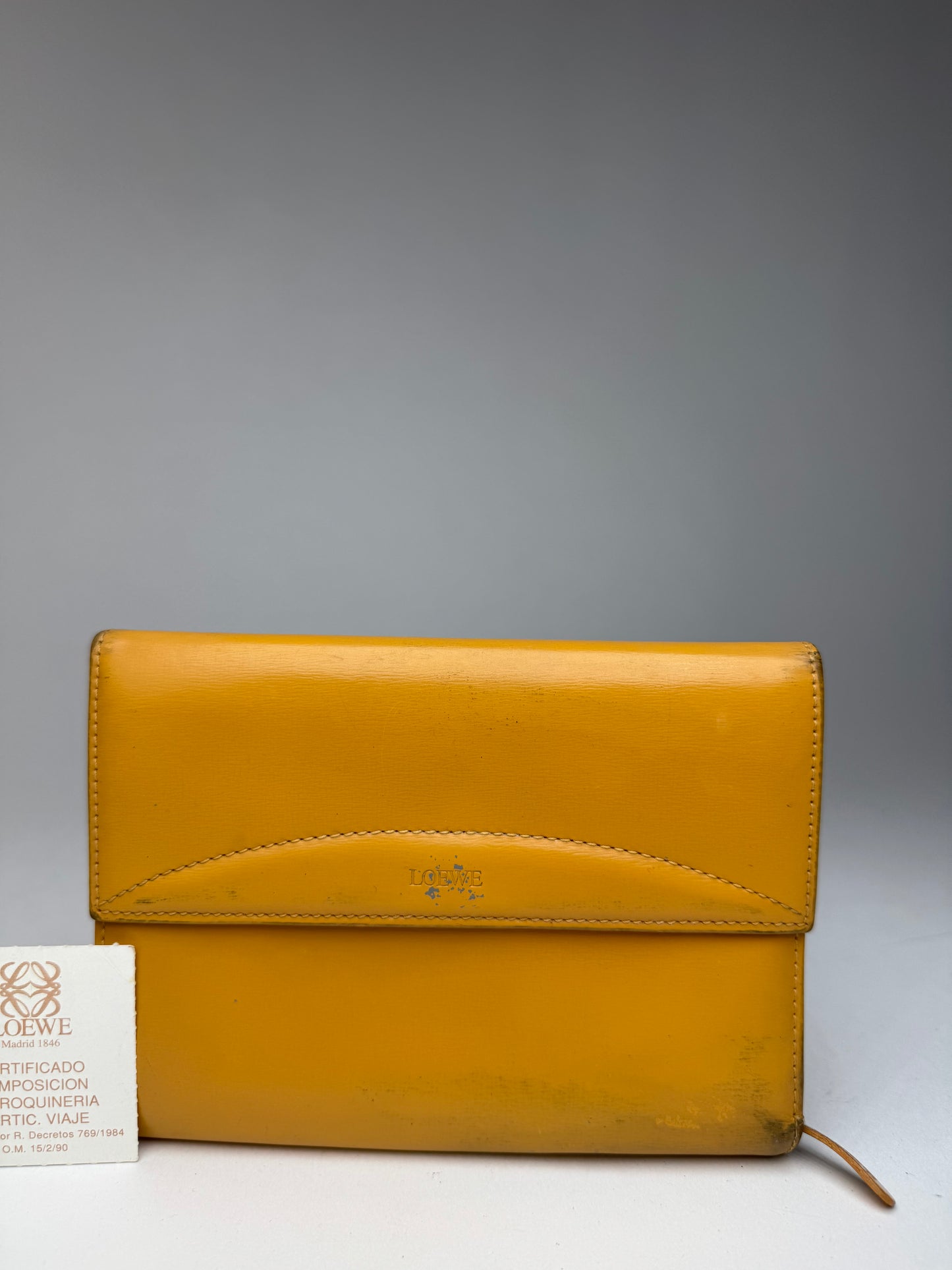 Vintage Loewe Madrid Leather Wallet Yellow