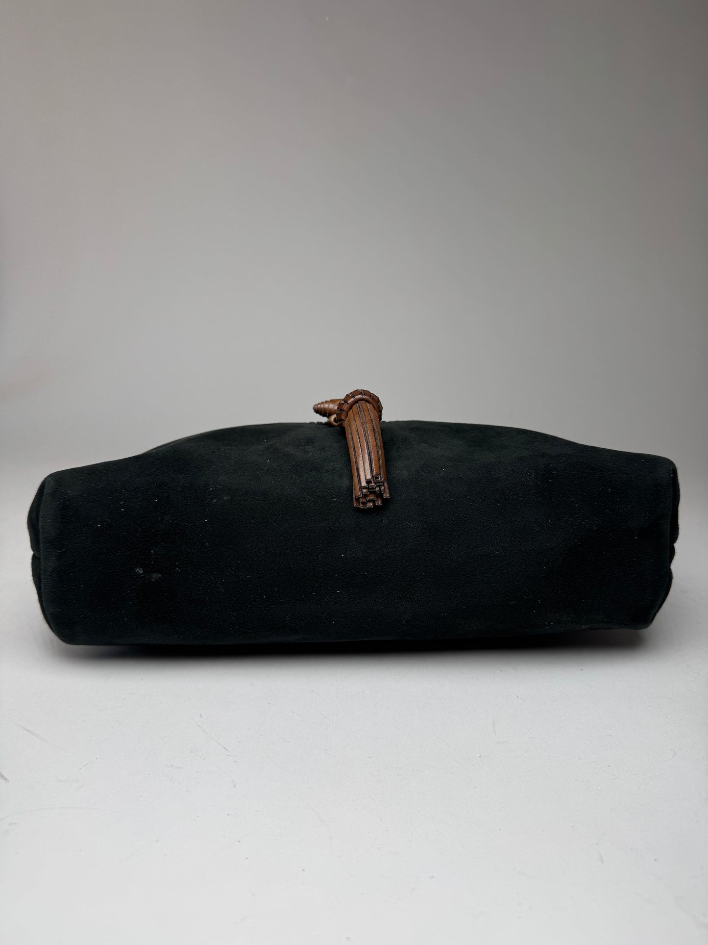 Vintage Loewe Madrid Suede Leather Clutch black brown