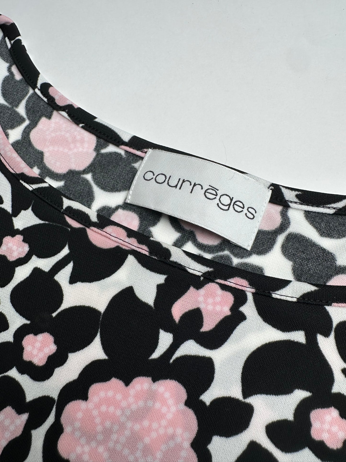 Vintage Courreges Abstract Dress black Pink M