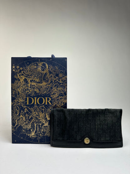 Vintage Dior Oblique Canvas Bifold Wallet Late 1980s Black