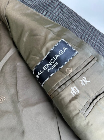 Vintage Balenciaga Men's Wool Blend Blazer Grey M