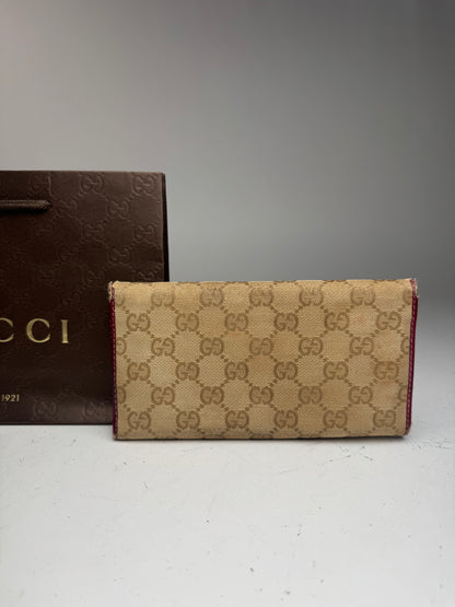 Vintage Gucci Monogram GG wallet beige purple