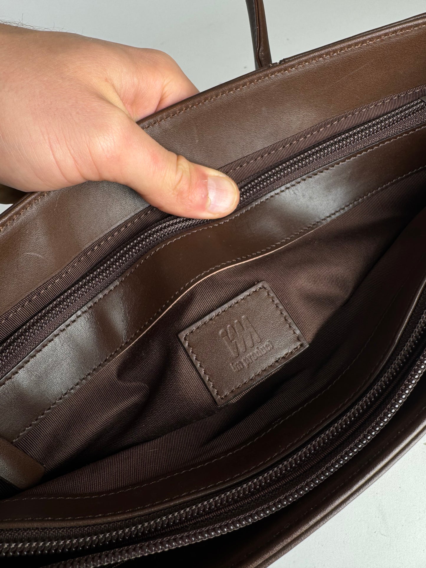 Vintage Issey Miyake Leather Bag brown