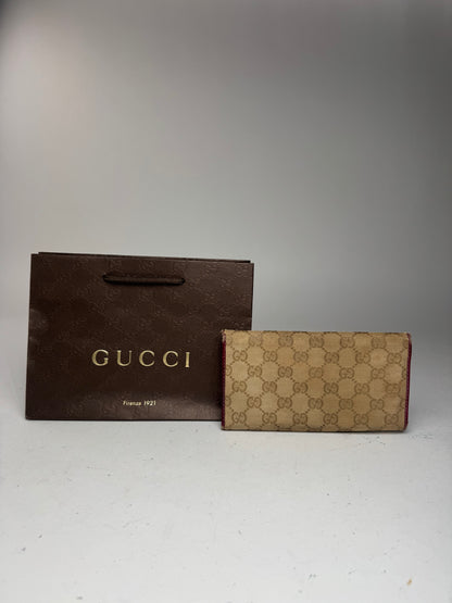 Vintage Gucci Monogram GG wallet beige purple