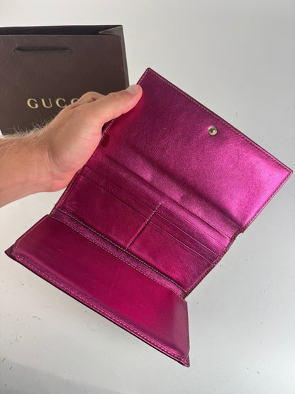 Vintage Gucci Monogram GG wallet beige purple