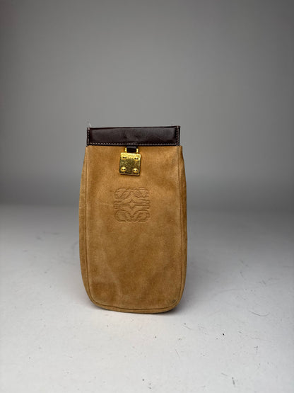 Vintage Loewe Suede Leather Pouch Brown