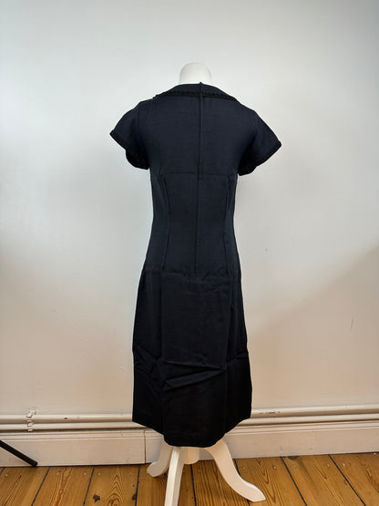 Vintage Givenchy Linen Dress Black M