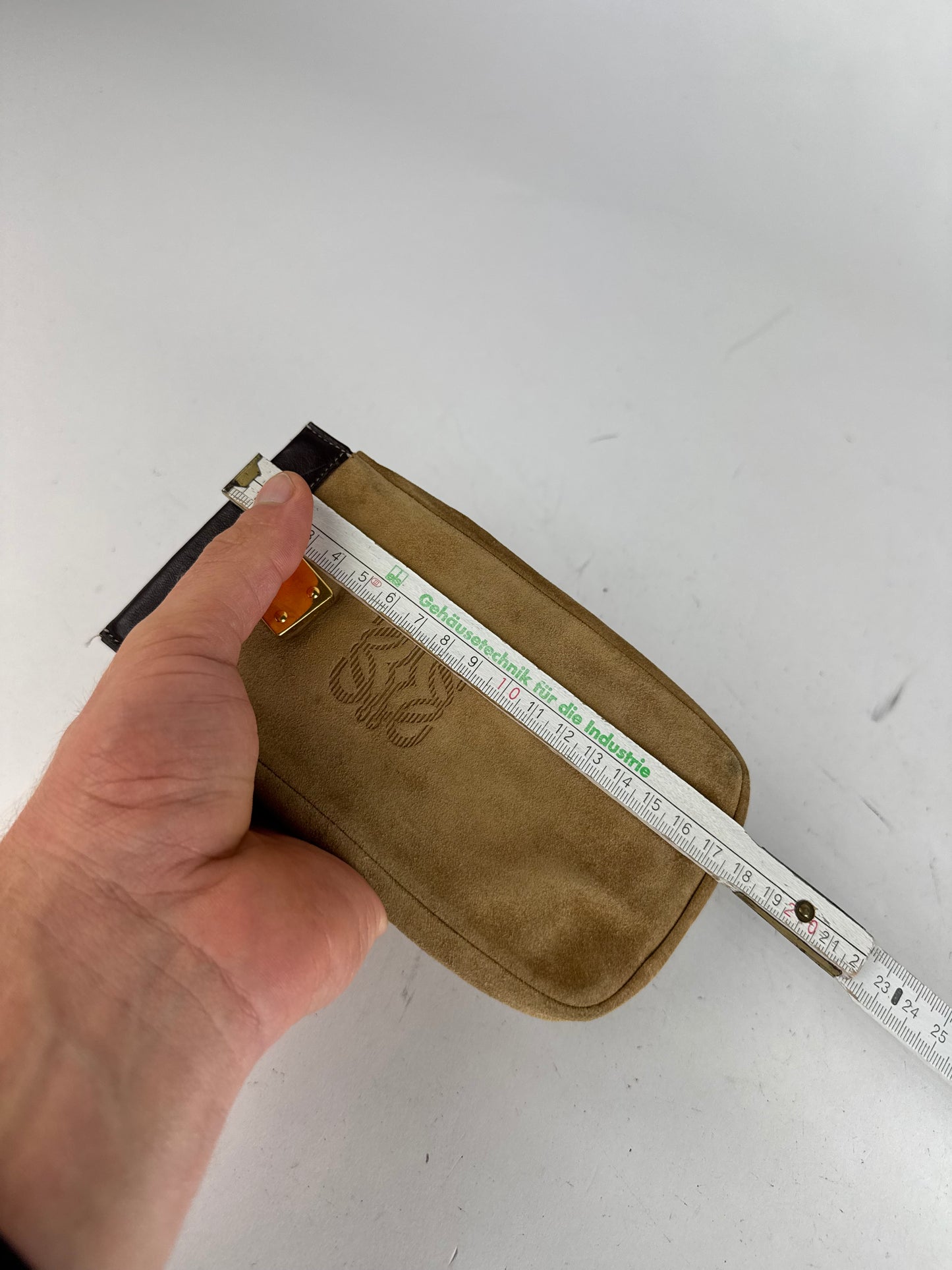 Vintage Loewe Suede Leather Pouch Brown