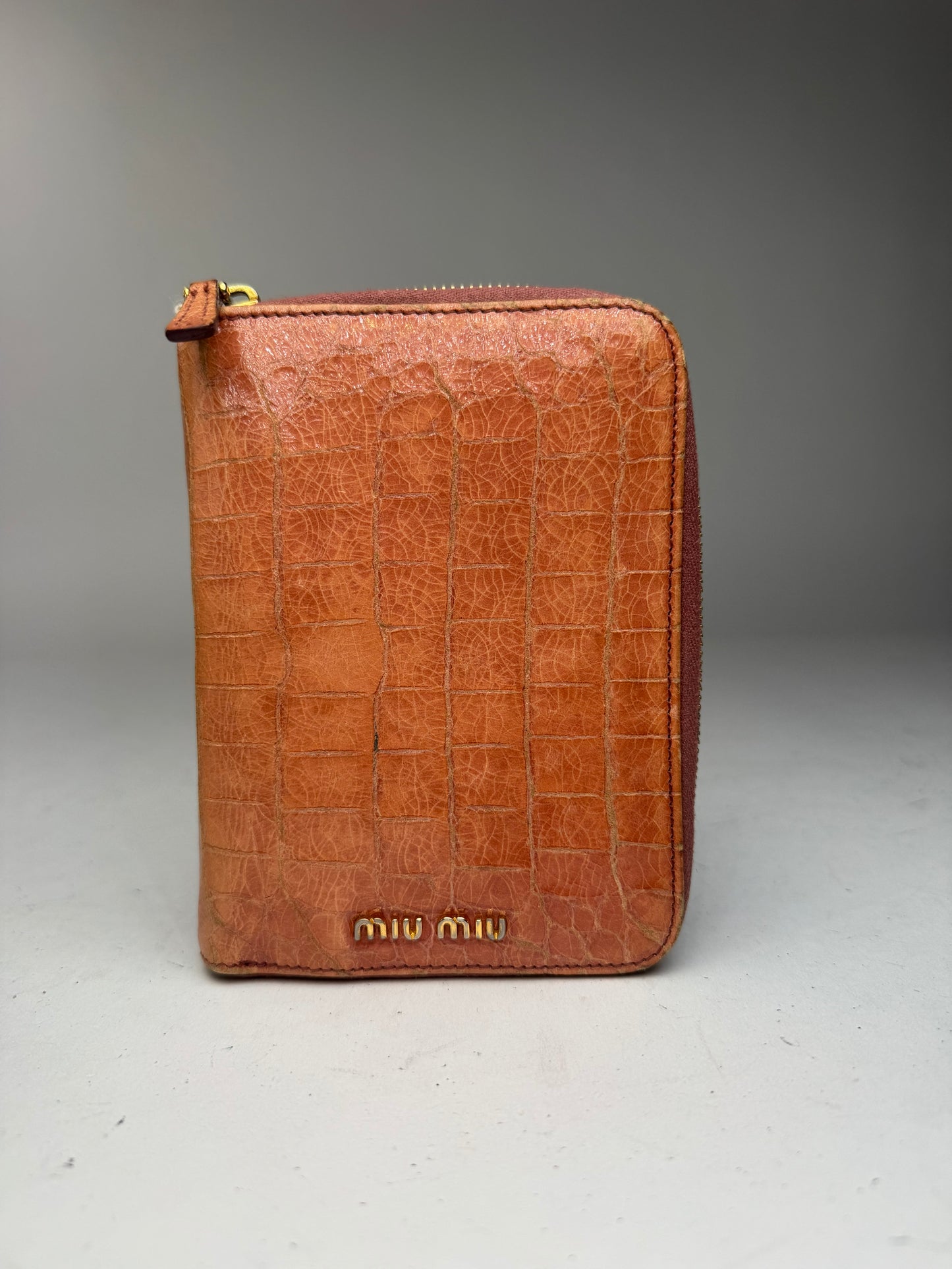 Vintage Miu Miu Leather organizer Orange