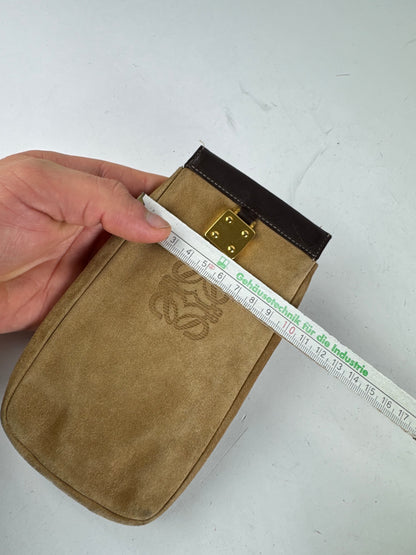 Vintage Loewe Suede Leather Pouch Brown