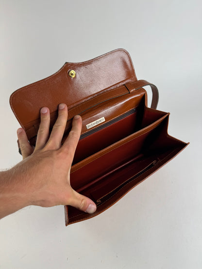 Sac vintage en cuir Yves Saint Laurent orange marron