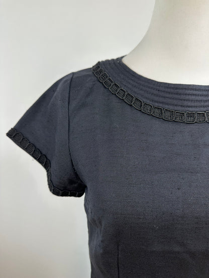 Vintage Givenchy Linen Dress Black M