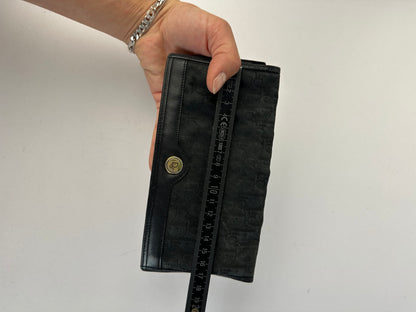 Vintage Dior Oblique Canvas Bifold Wallet Late 1980s Black