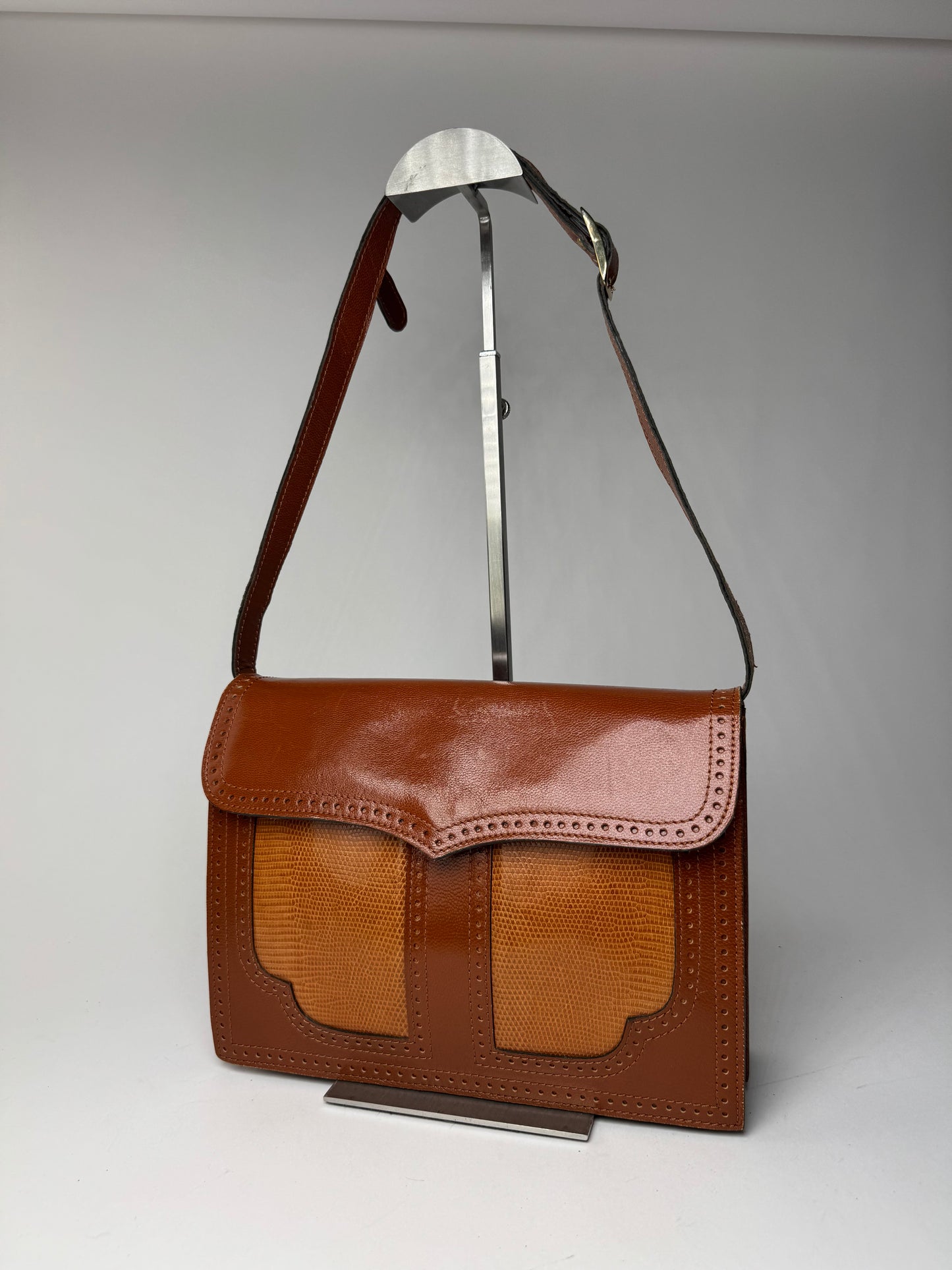 Sac vintage en cuir Yves Saint Laurent orange marron