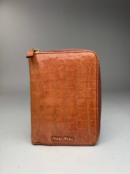 Vintage Miu Miu Leather organizer Orange