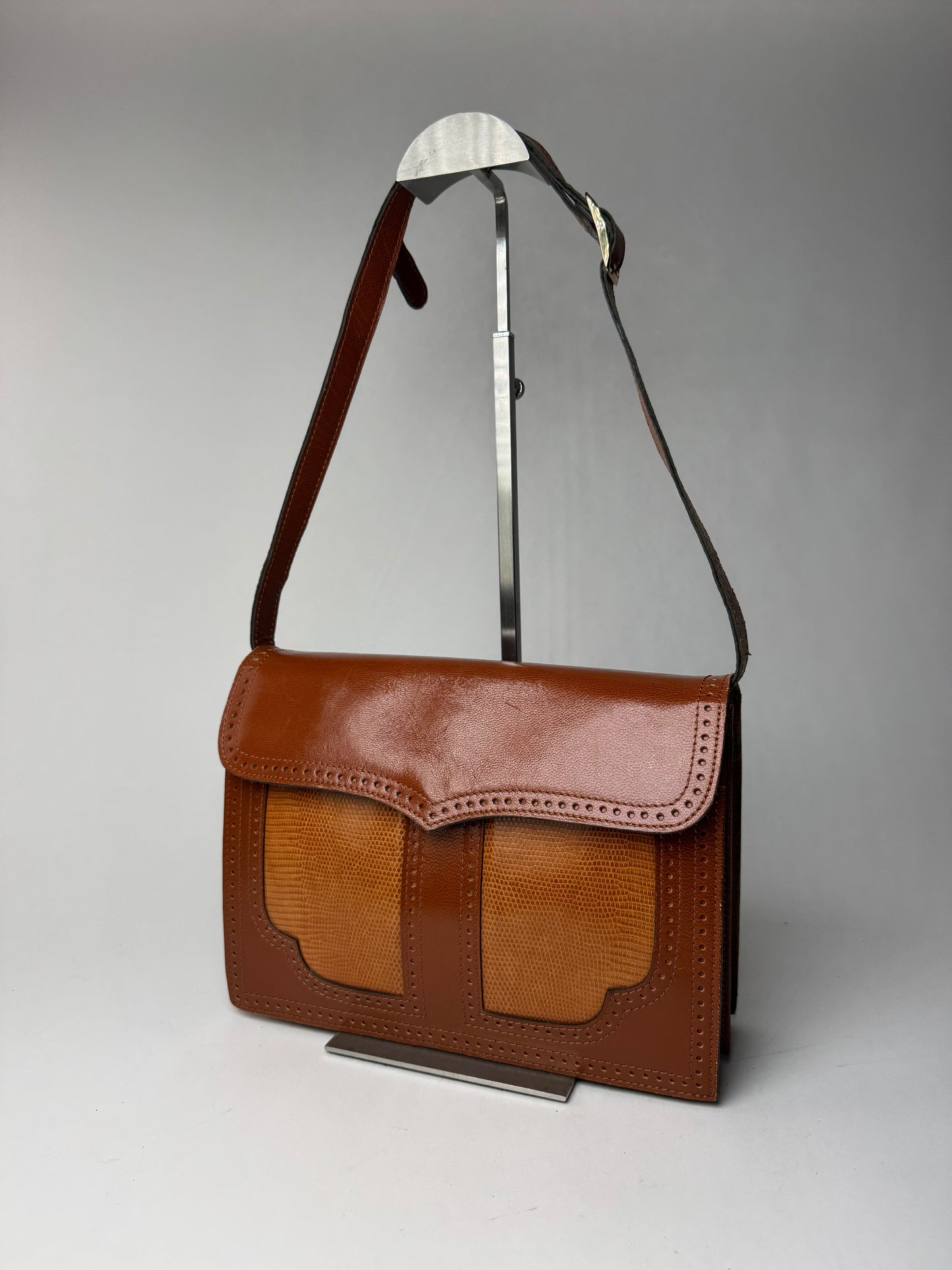Sac vintage en cuir Yves Saint Laurent orange marron