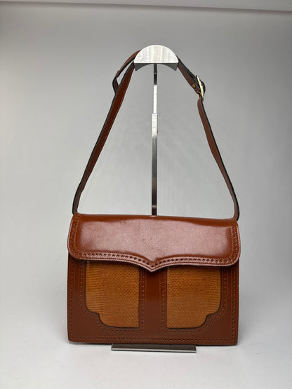 Sac vintage en cuir Yves Saint Laurent orange marron