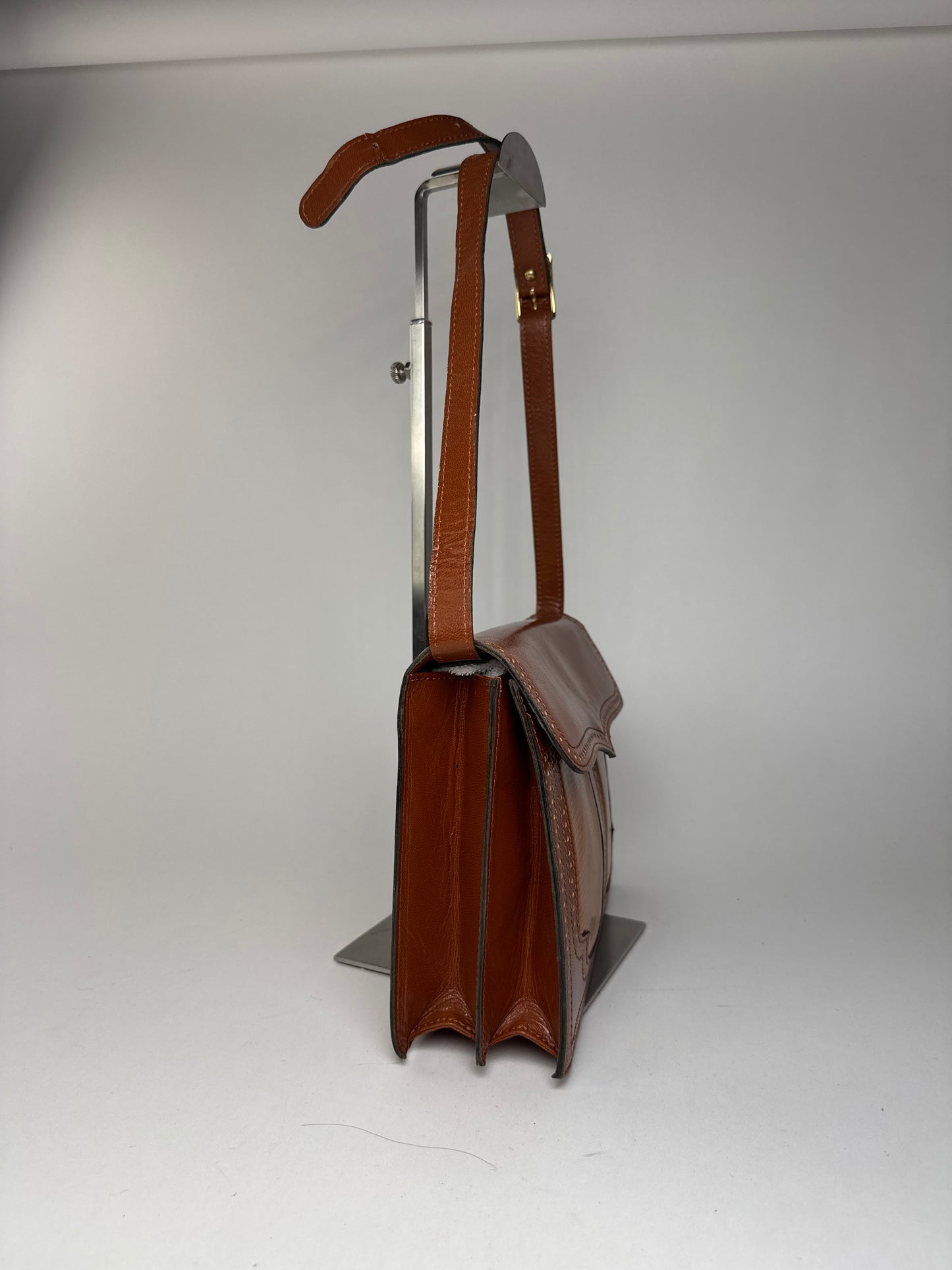 Sac vintage en cuir Yves Saint Laurent orange marron