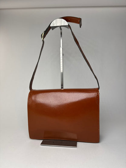 Sac vintage en cuir Yves Saint Laurent orange marron