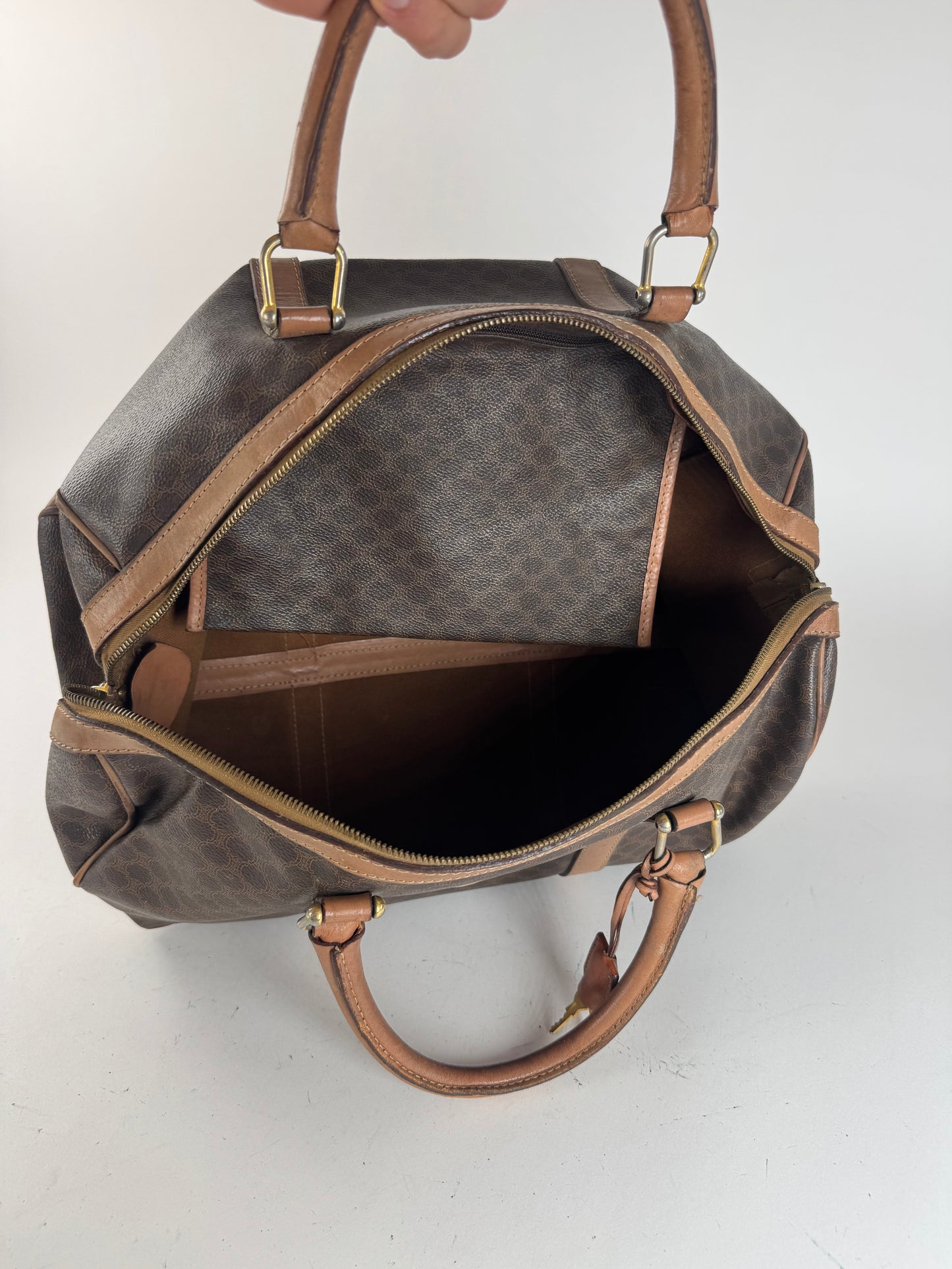 Sac de sport vintage Céline Paris Triomphe Monogram marron