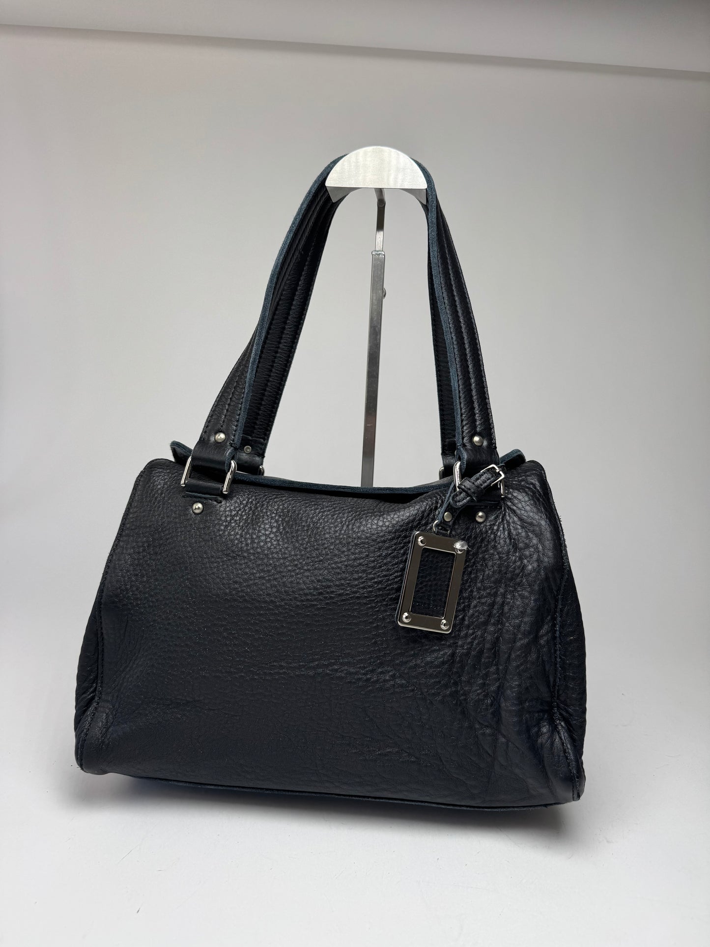 Vintage Courreges Paris Leather Bag black