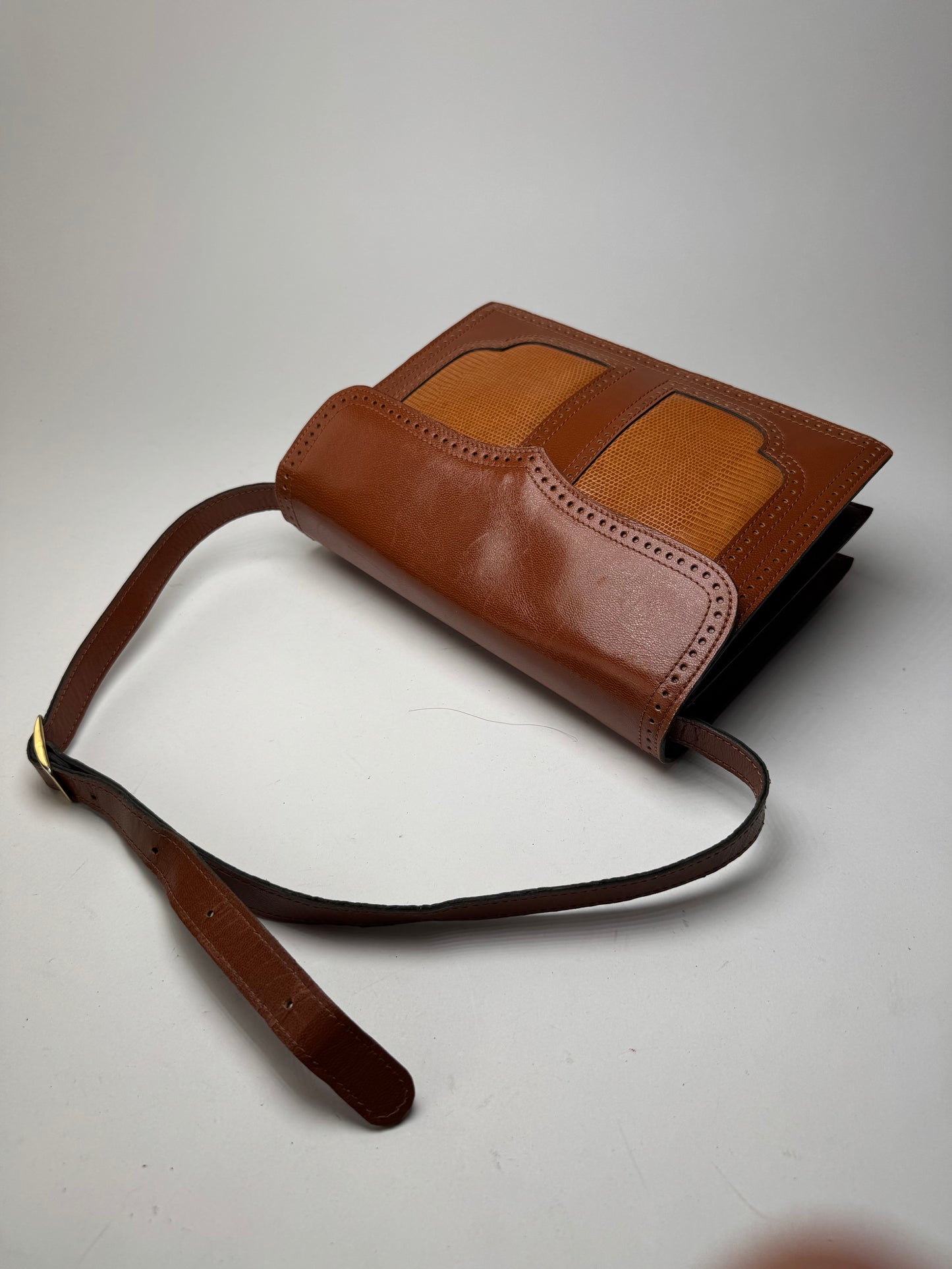 Sac vintage en cuir Yves Saint Laurent orange marron