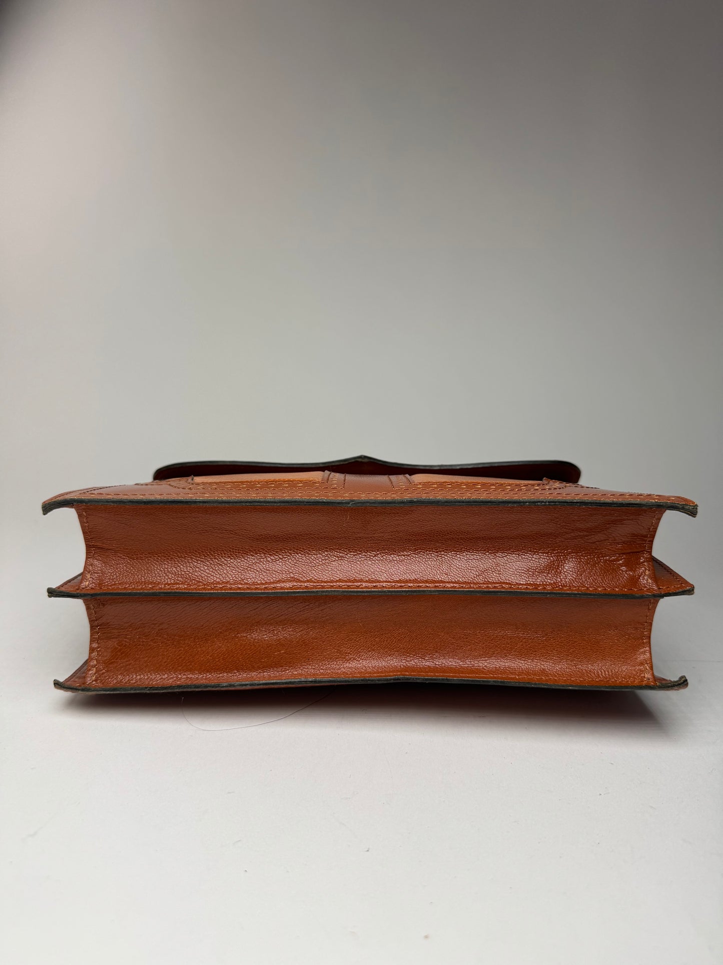 Sac vintage en cuir Yves Saint Laurent orange marron