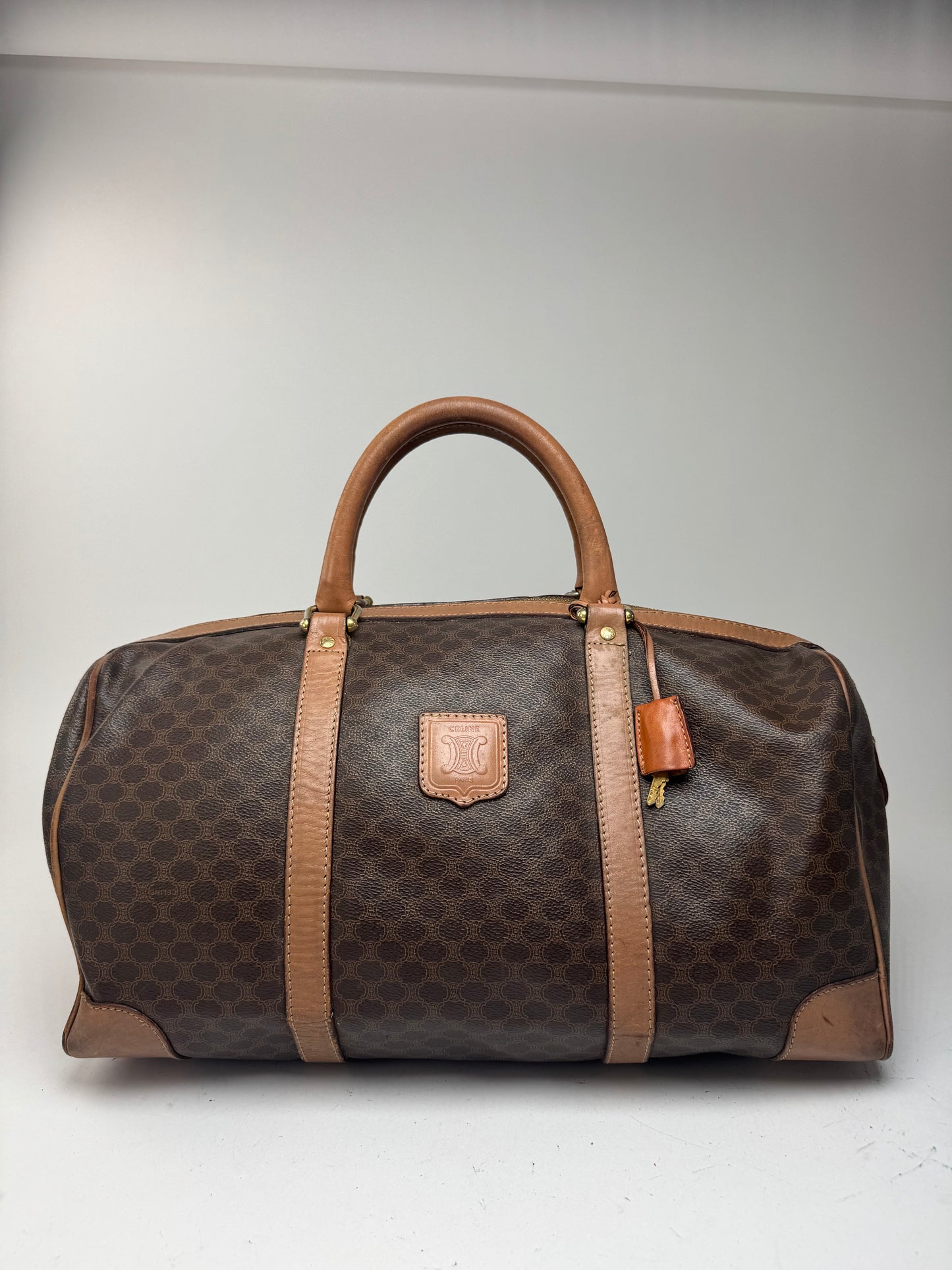Sac de sport vintage Céline Paris Triomphe Monogram marron