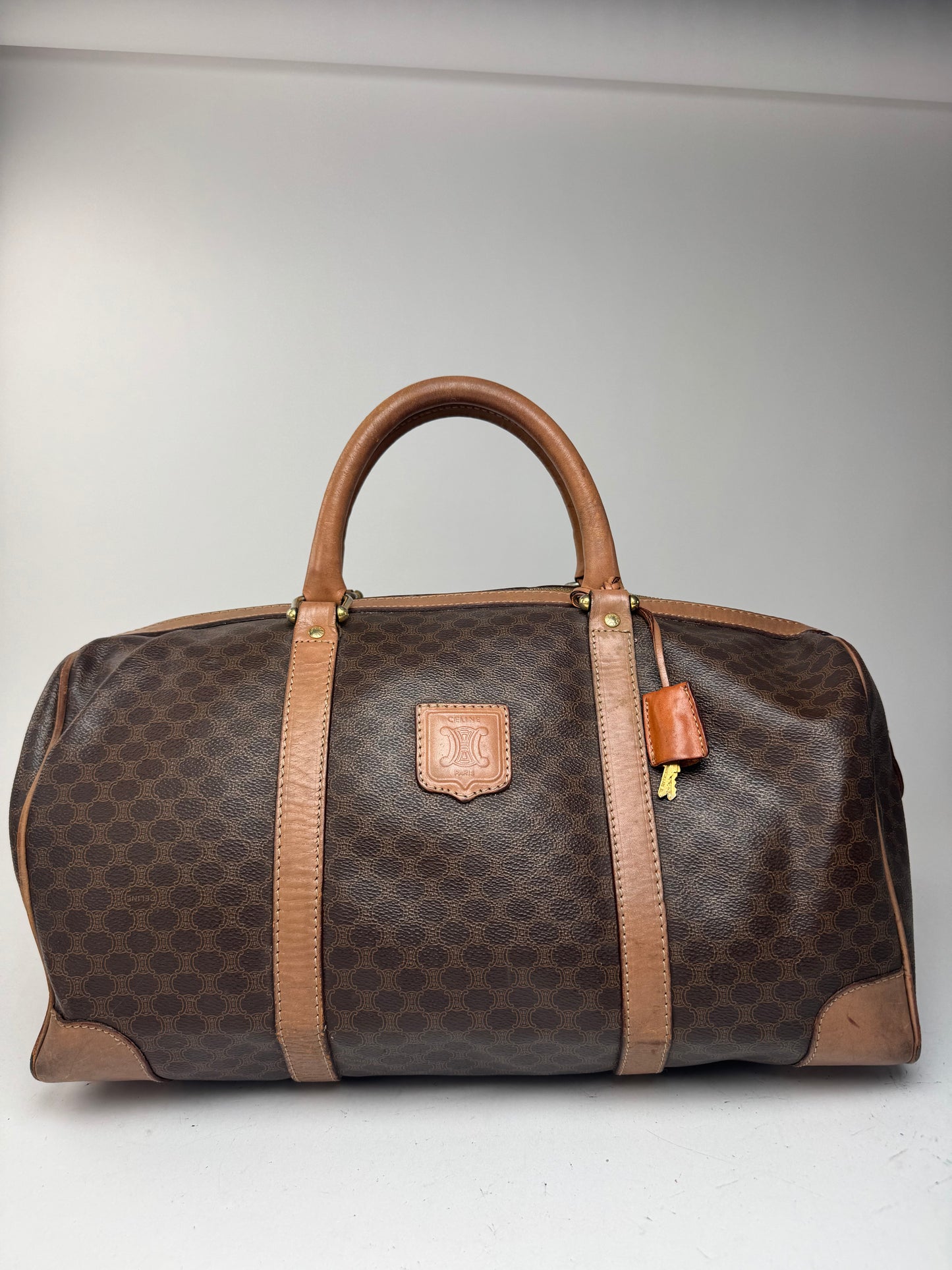 Sac de sport vintage Céline Paris Triomphe Monogram marron