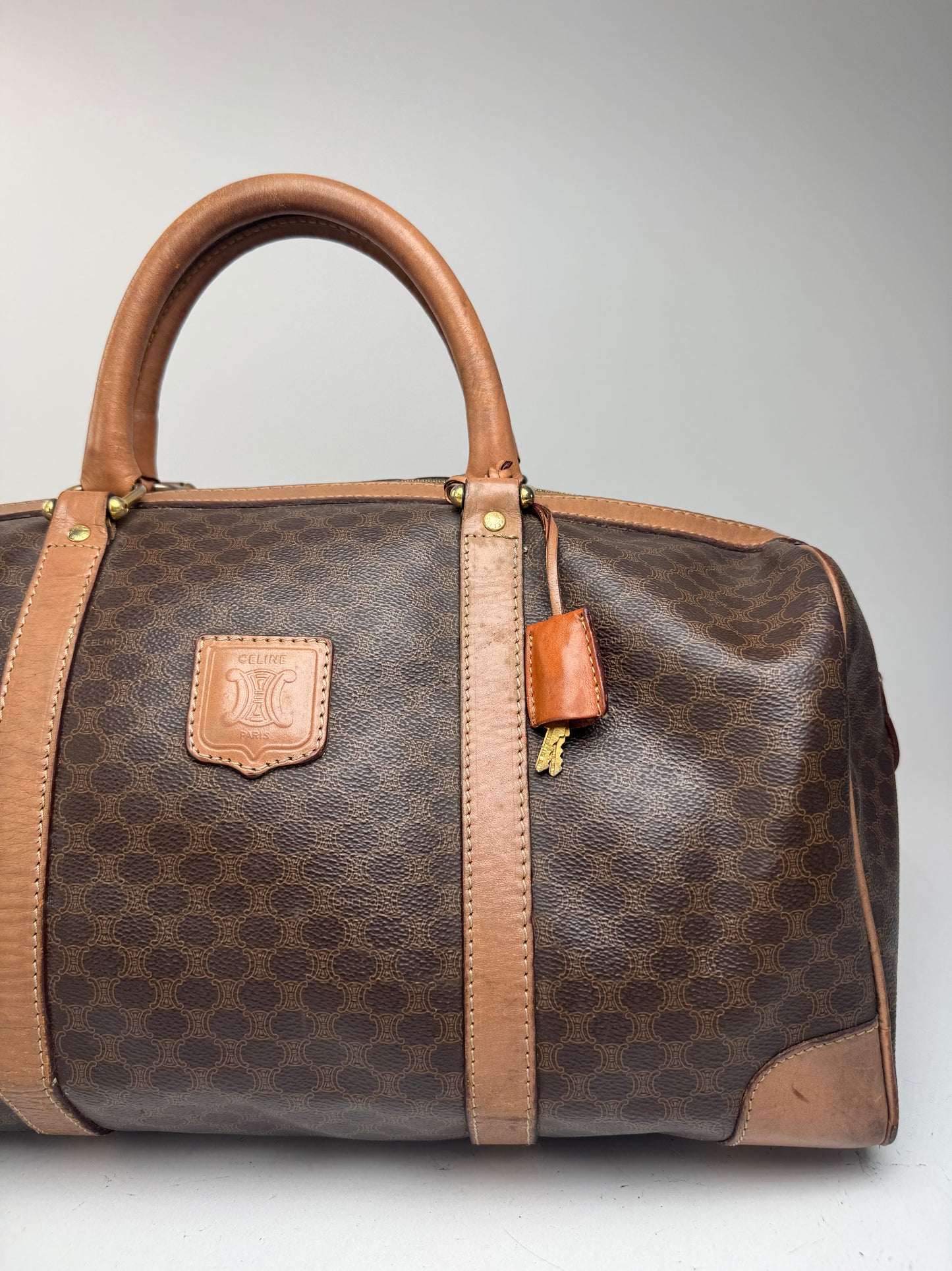 Sac de sport vintage Céline Paris Triomphe Monogram marron