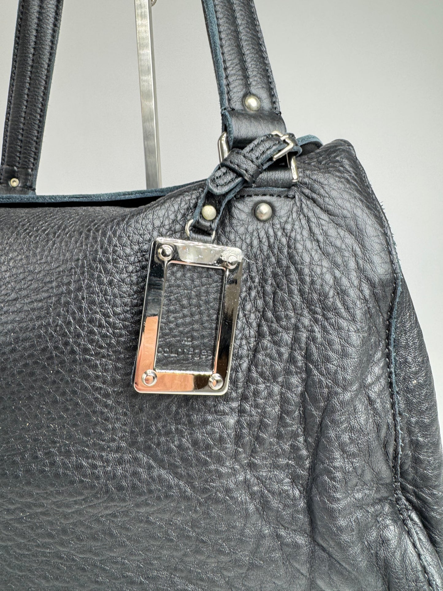 Vintage Courreges Paris Leather Bag black