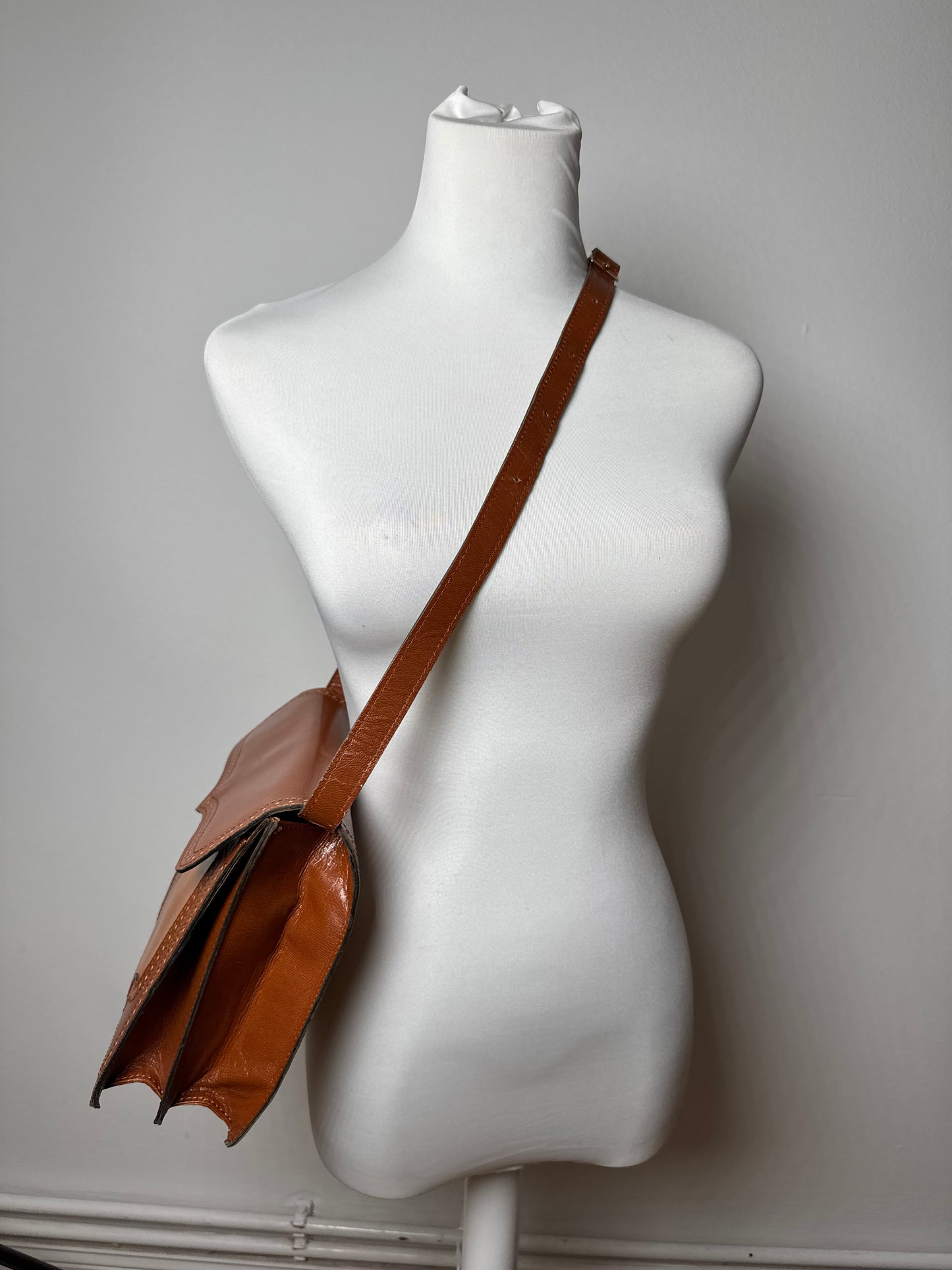 Sac vintage en cuir Yves Saint Laurent orange marron