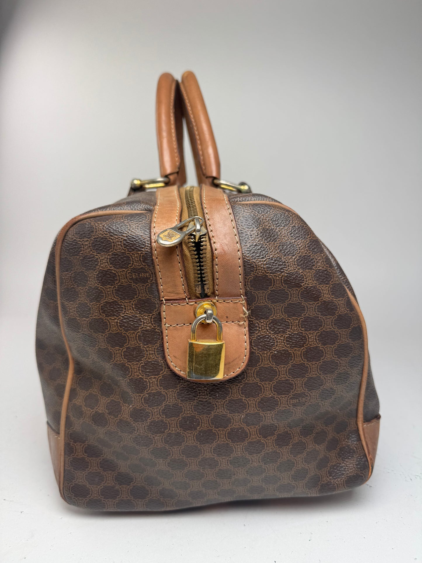 Sac de sport vintage Céline Paris Triomphe Monogram marron