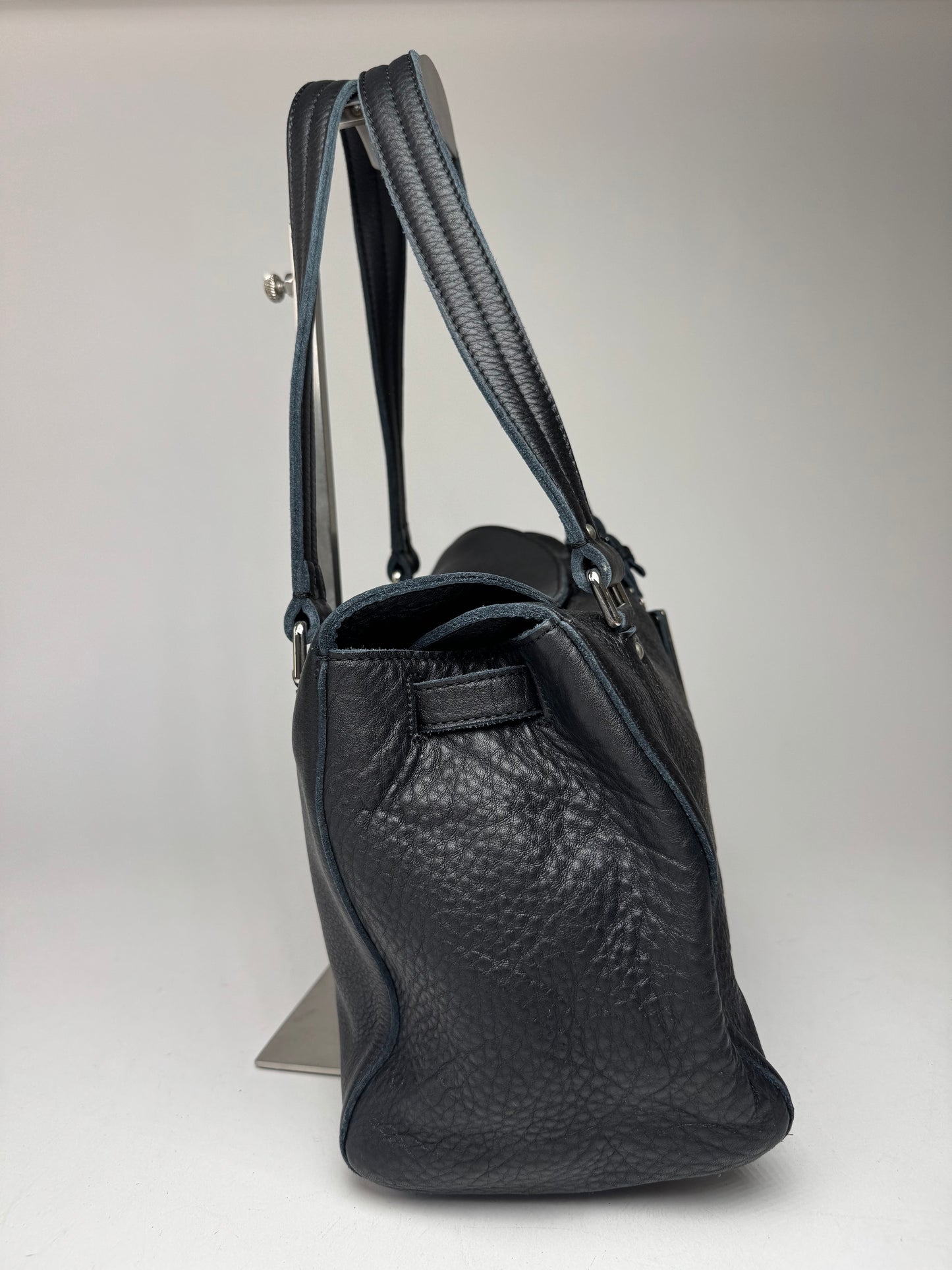 Vintage Courreges Paris Leather Bag black