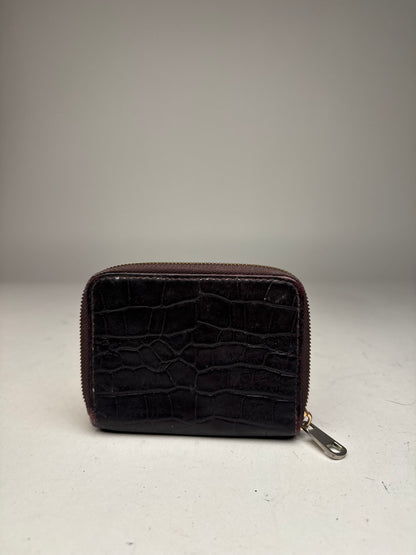 Vintage APC leather Wallet Crocodile Emblossed Purple