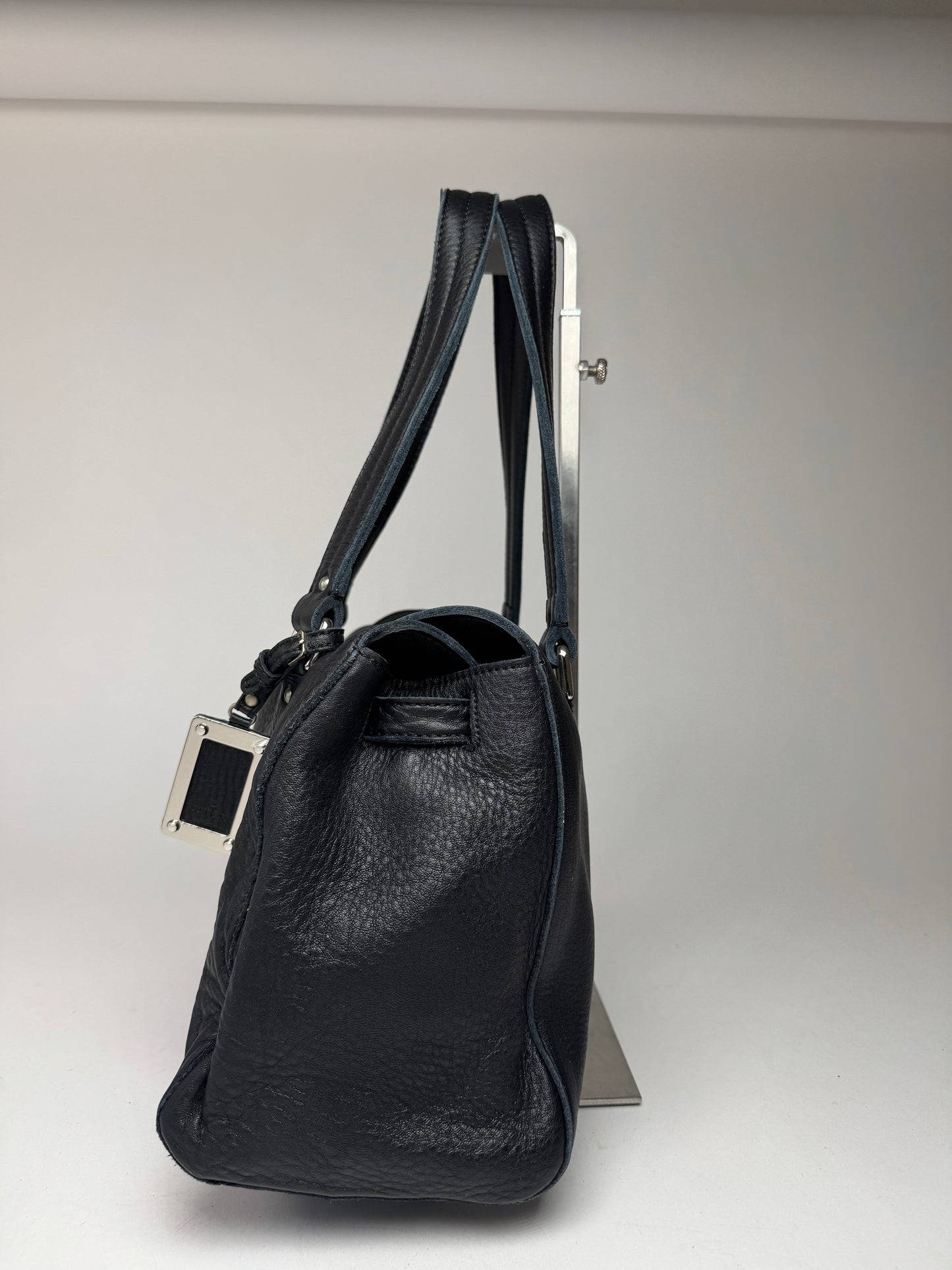 Vintage Courreges Paris Leather Bag black