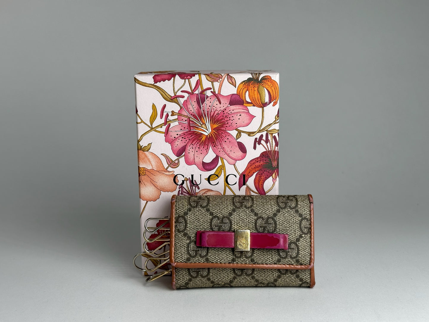 Vintage Gucci Leather Monogram Key Holder