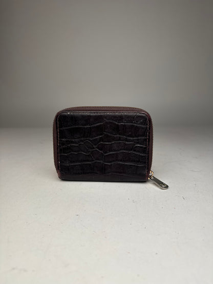 Vintage APC leather Wallet Crocodile Emblossed Purple