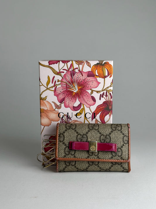 Vintage Gucci Leather Monogram Key Holder