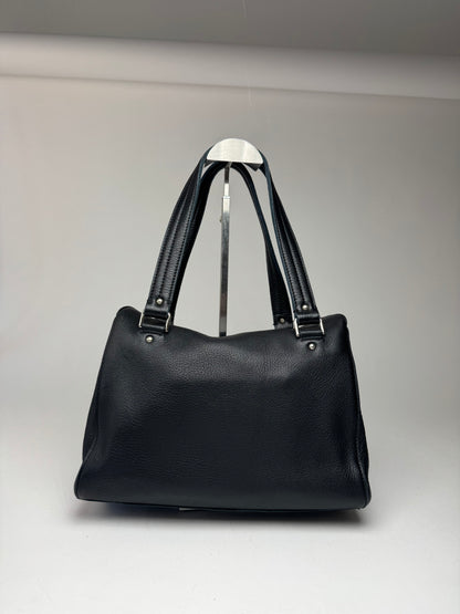 Vintage Courreges Paris Leather Bag black