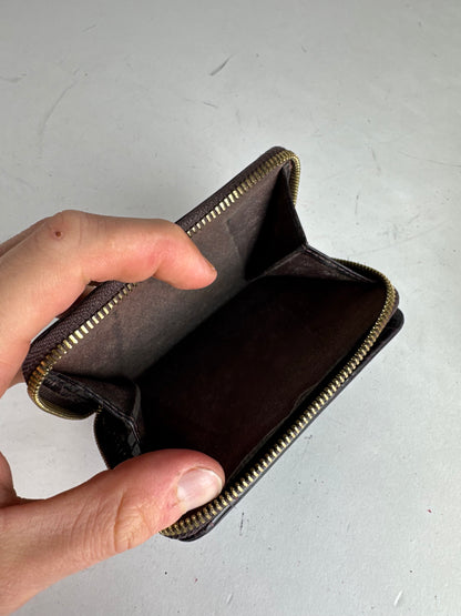 Vintage APC leather Wallet Crocodile Emblossed Purple