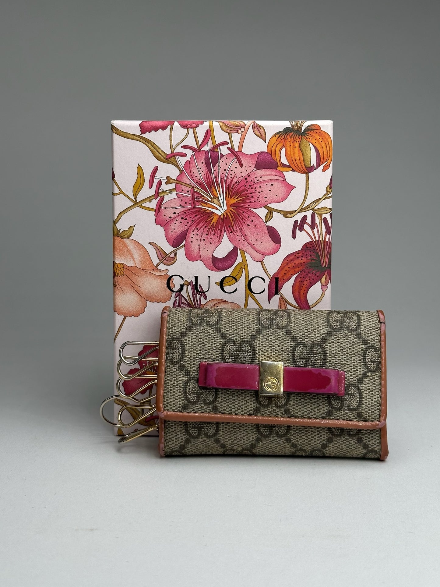 Vintage Gucci Leather Monogram Key Holder