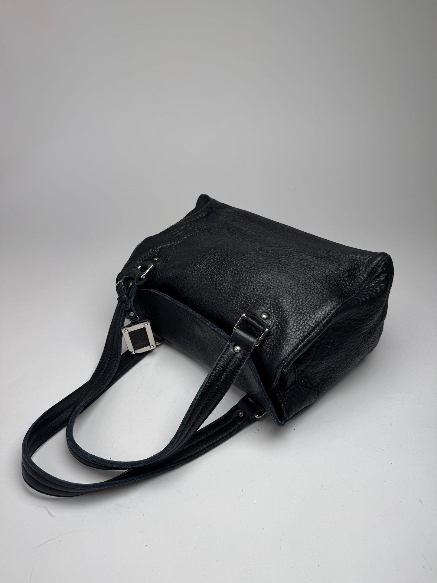 Vintage Courreges Paris Leather Bag black