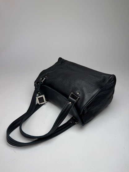 Vintage Courreges Paris Leather Bag black